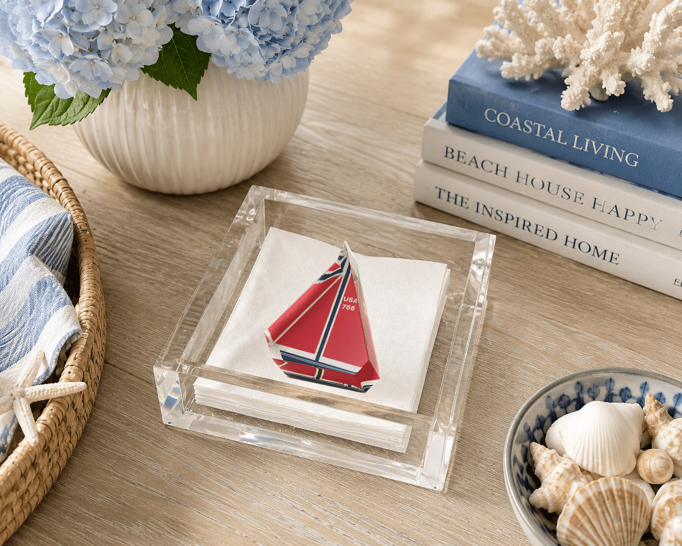 Sailboat Acrylic Cocktail Napkin Holder - Tara Wilson Designs