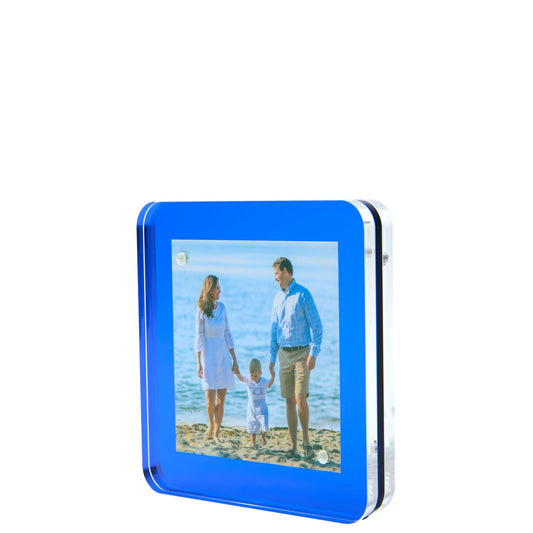 Sea Glass Blue Acrylic 4" x 4" Flip Frame - Tara Wilson Designs