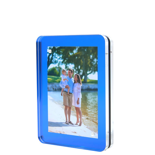 Sea Glass Blue Acrylic 4" x 6" Flip Frame - Tara Wilson Designs