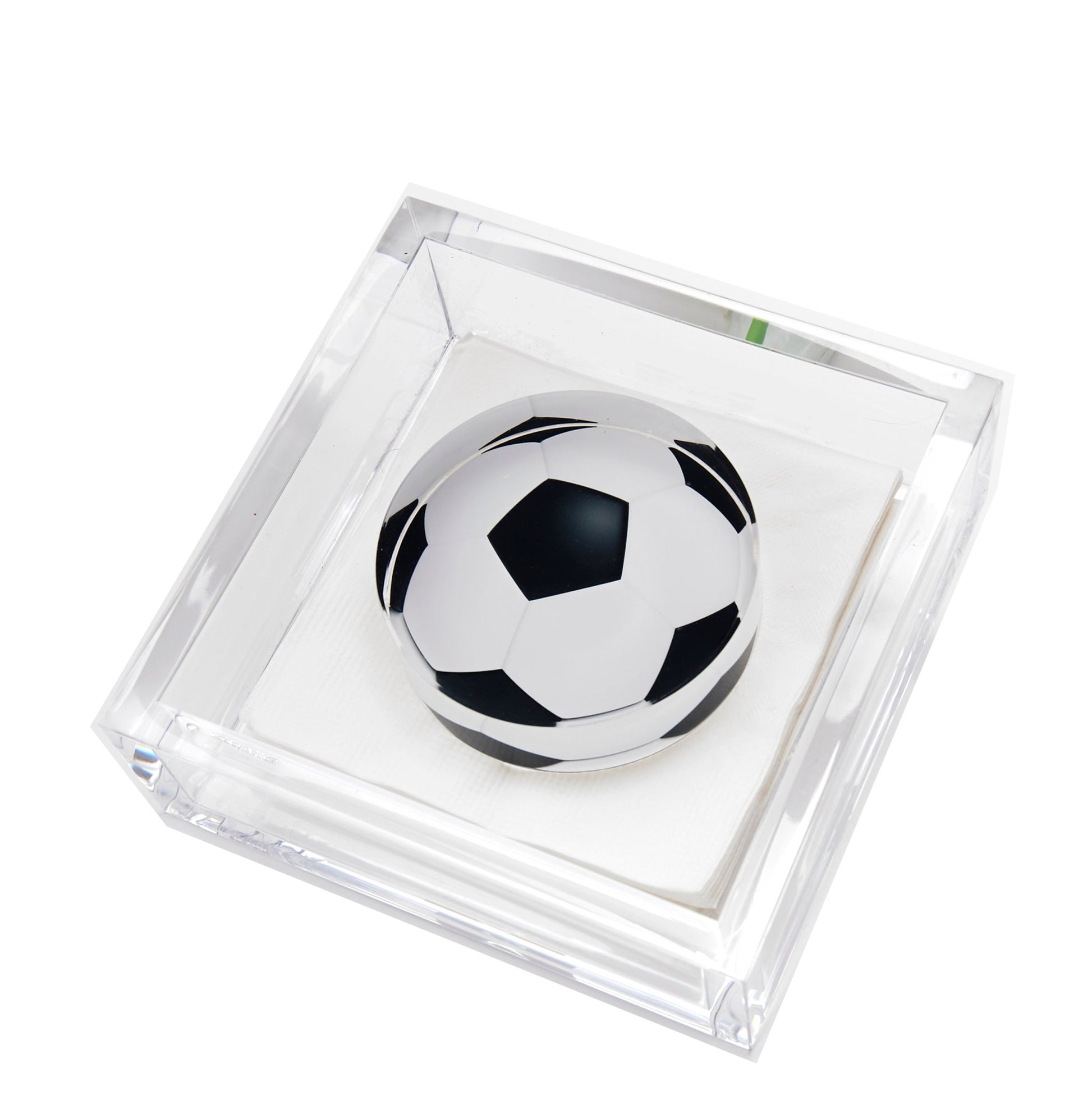 Soccer Ball Acrylic Cocktail Napkin Holder - Tara Wilson Designs