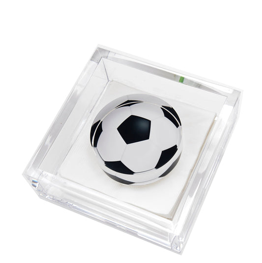Soccer Ball Acrylic Cocktail Napkin Holder - Tara Wilson Designs
