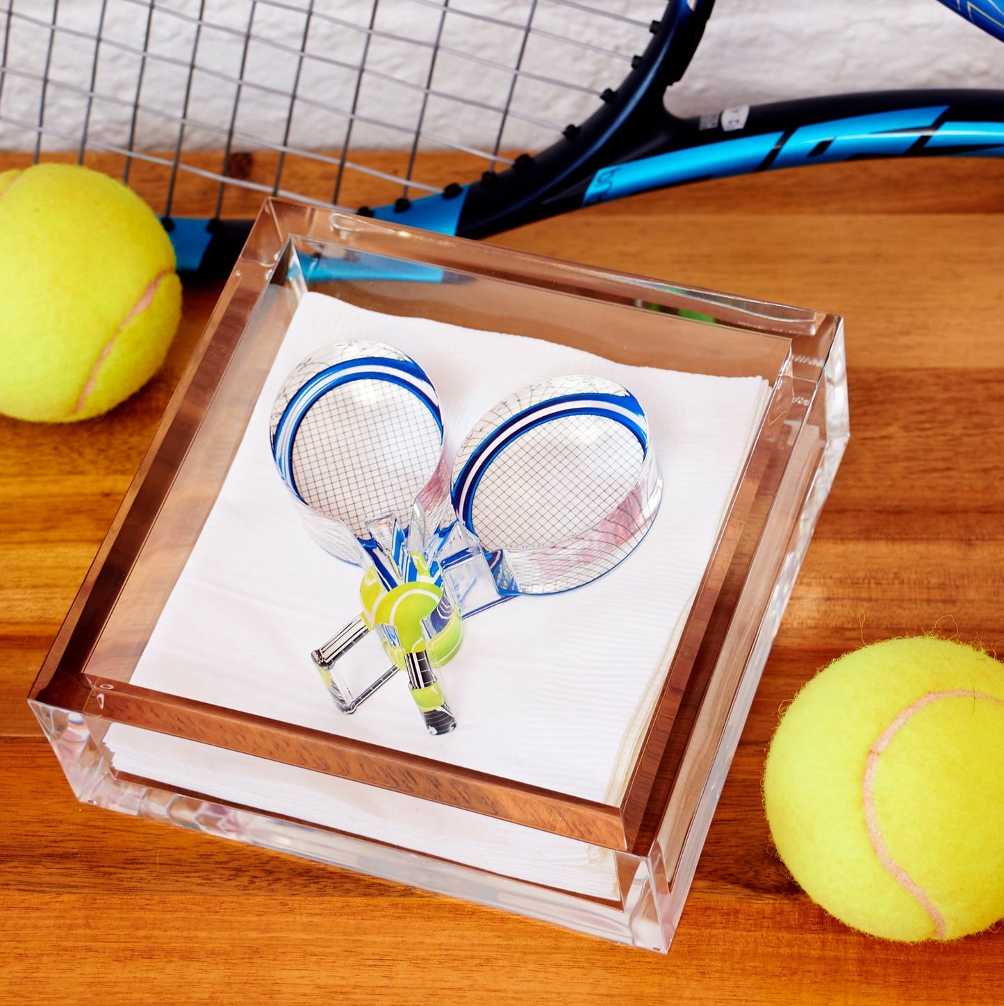 Tennis Racquets Acrylic Cocktail Napkin Holder - Tara Wilson Designs