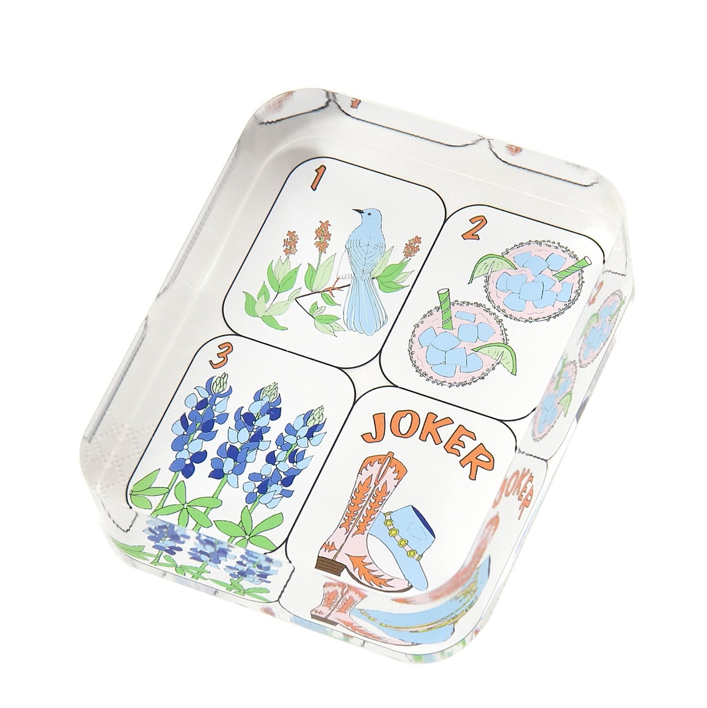Texas Mahjong Tiles Acrylic Napkin Weight - Tara Wilson Designs