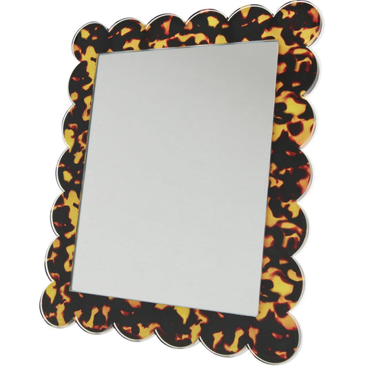 Tortoise Acrylic 11" x 13" Scallop Mirror - Tara Wilson Designs