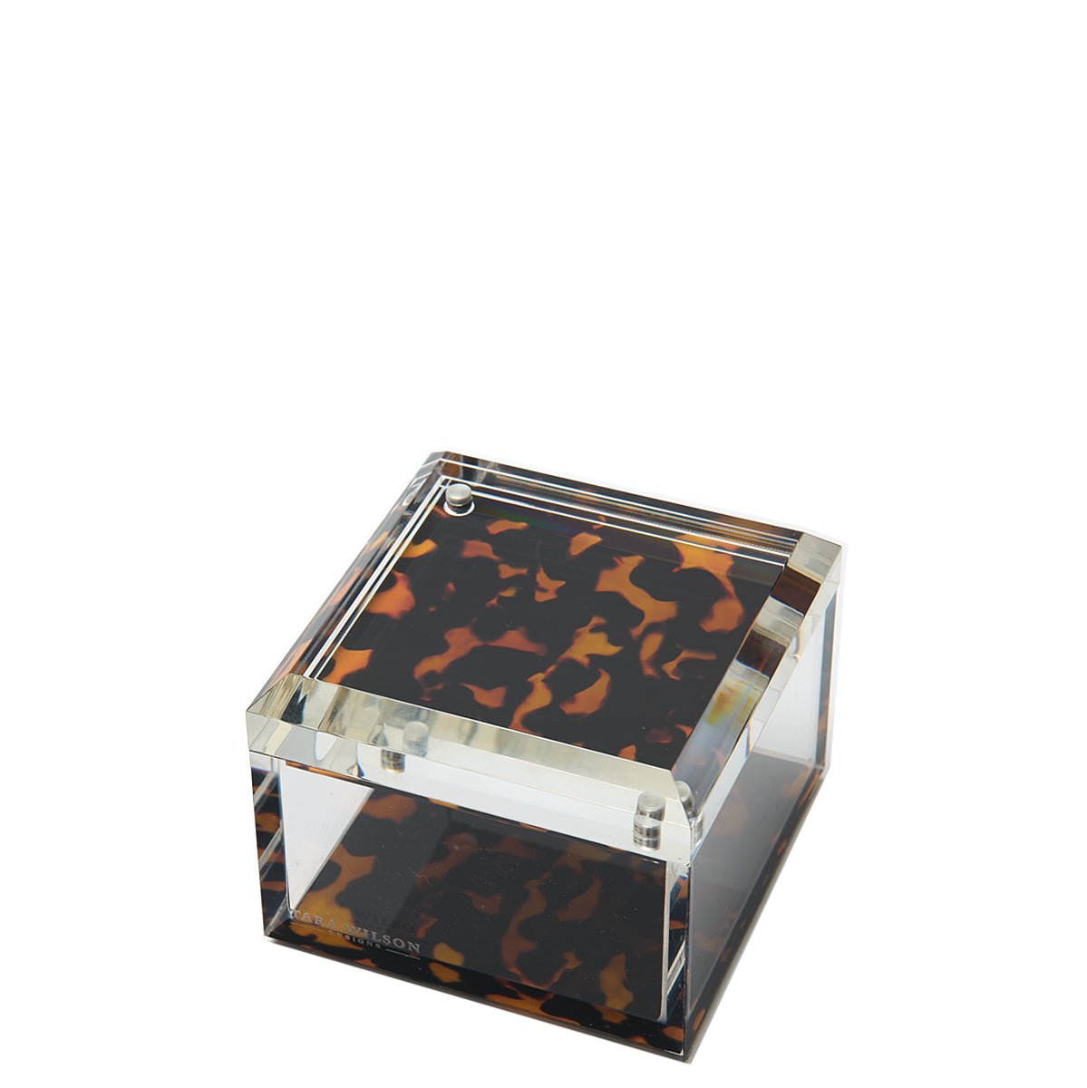 Tortoise Acrylic 4" x 4" Photo Box - Tara Wilson Designs