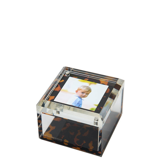 Tortoise Acrylic 4" x 4" Photo Box - Tara Wilson Designs