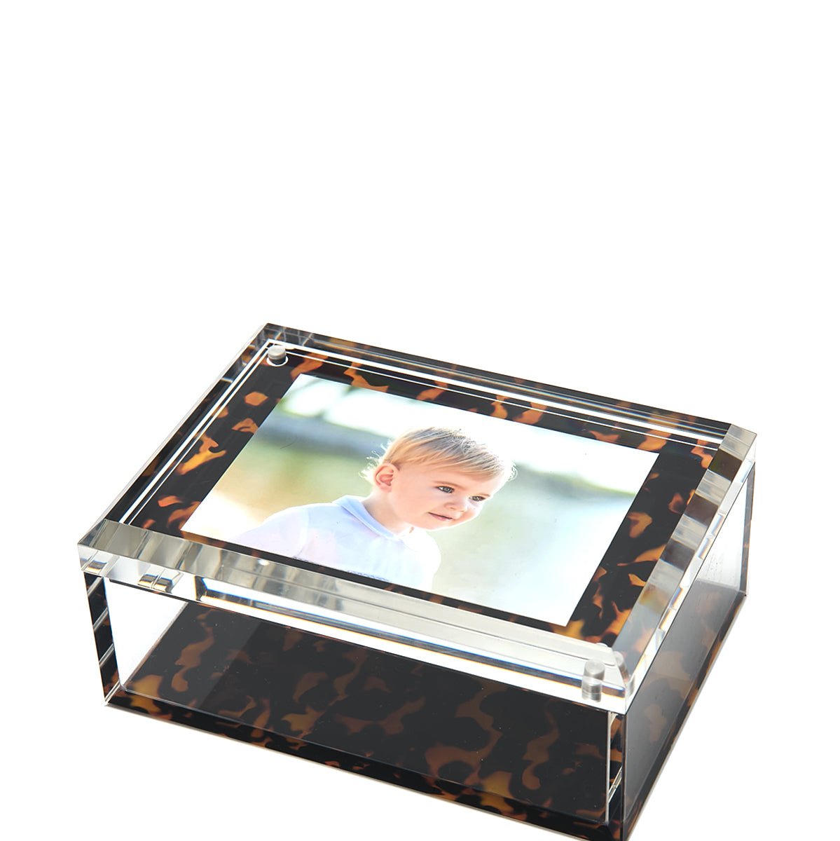 Tortoise Acrylic 5" x 7" Photo Box - Tara Wilson Designs