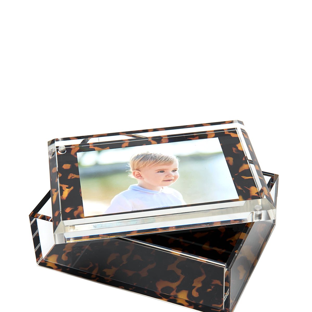 Tortoise Acrylic 5" x 7" Photo Box - Tara Wilson Designs