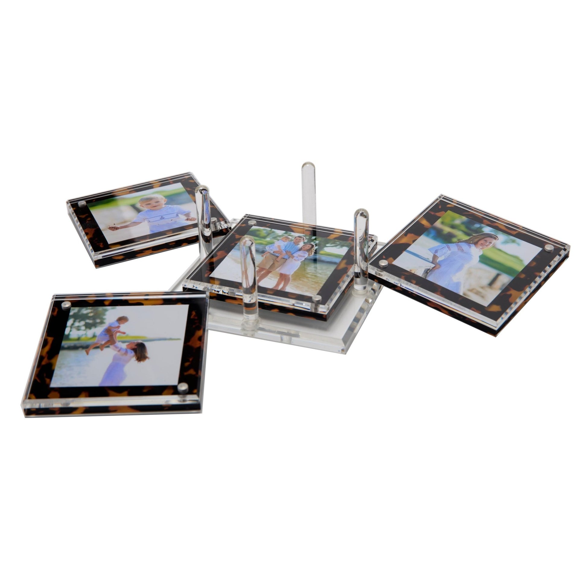 Tortoise Acrylic Photo Drink Coasters - Tara Wilson Designs
