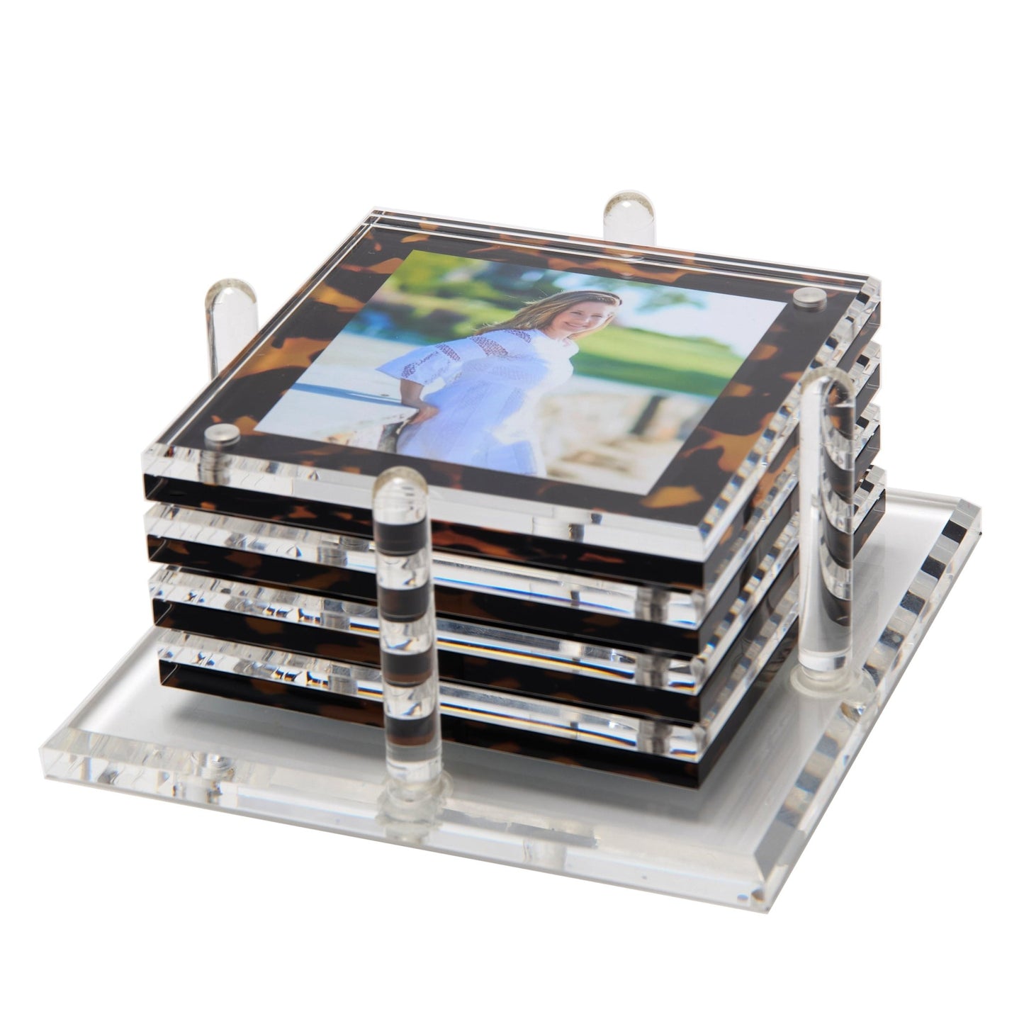 Tortoise Acrylic Photo Drink Coasters - Tara Wilson Designs