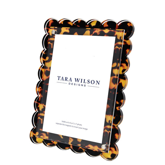 Tortoise Acrylic Scallop Frame - Tara Wilson Designs