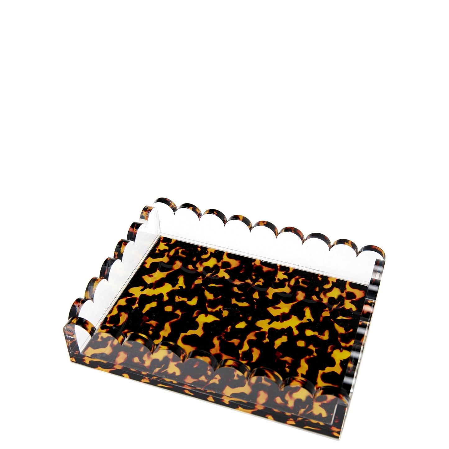 Tortoise Acrylic Scallop Tray - Tara Wilson Designs