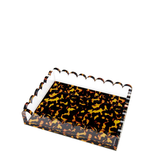 Tortoise Acrylic Scallop Tray - Tara Wilson Designs