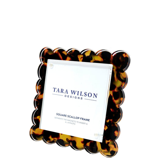 Tortoise Acrylic Square Scallop Frame - Tara Wilson Designs