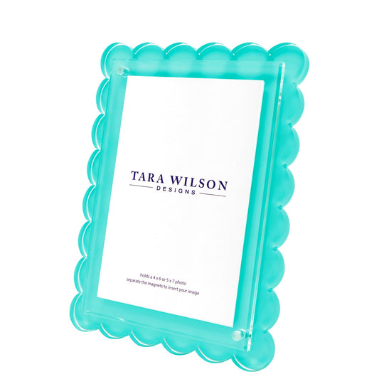 Turquoise Acrylic Scallop Frame - Tara Wilson Designs