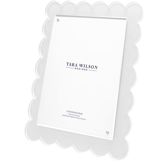 White Acrylic 8" x 10" Scallop Frame - Tara Wilson Designs
