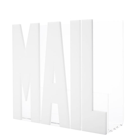 White Acrylic Mail Holder - Tara Wilson Designs