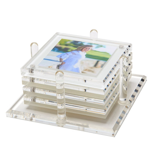 White Acrylic Photo Drink Coasters - Tara Wilson Designs
