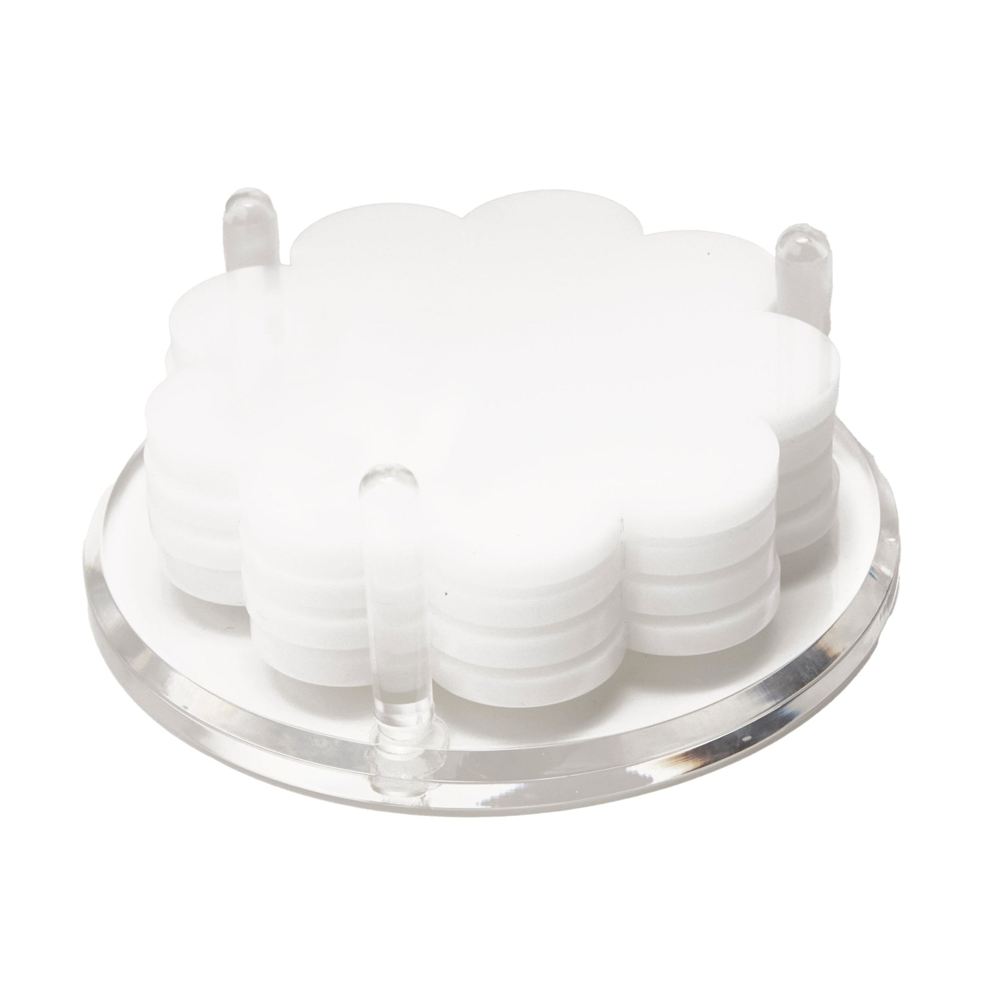 White Acrylic Scallop Drink Coasters - Tara Wilson Designs