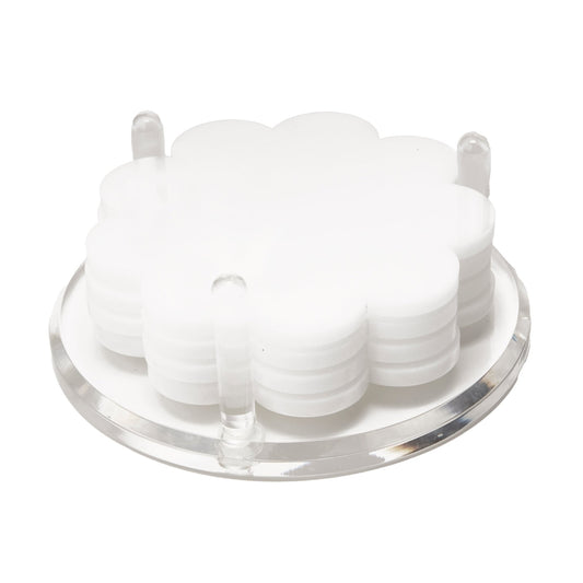 White Acrylic Scallop Drink Coasters - Tara Wilson Designs