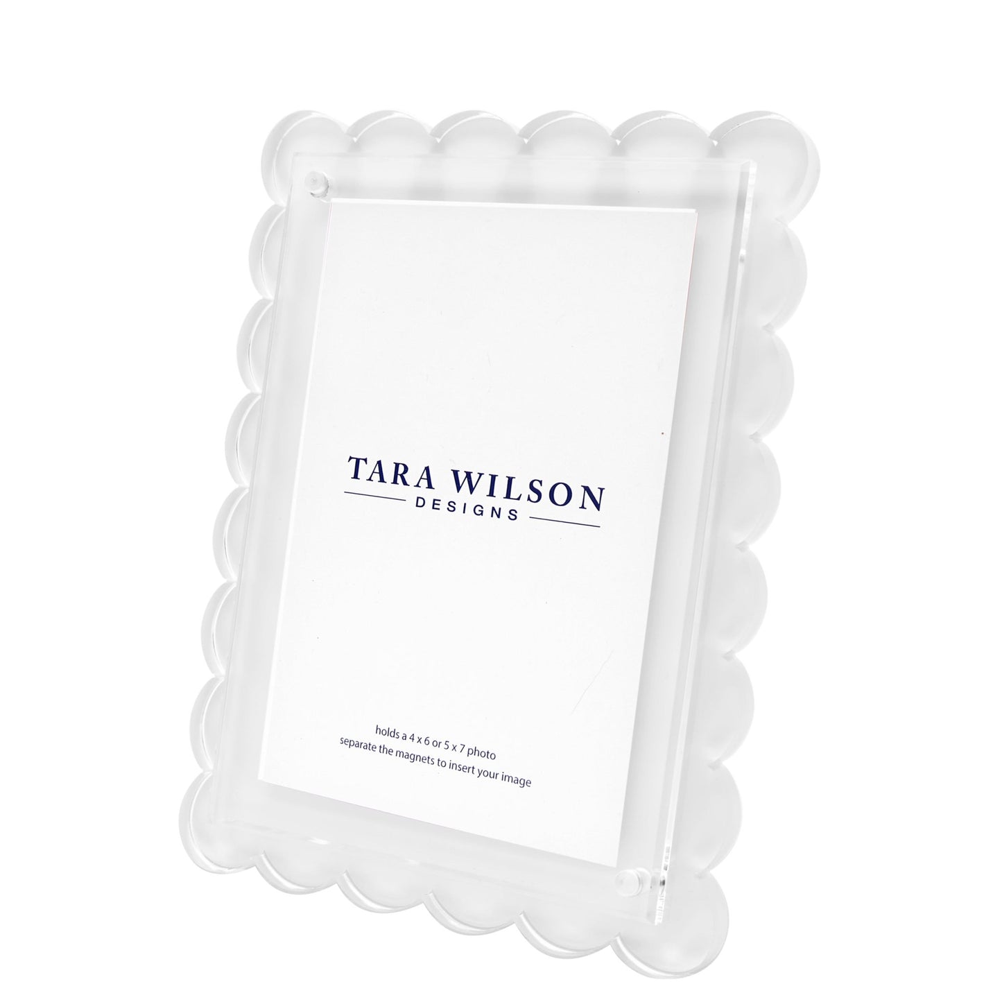 White Acrylic Scallop Frame - Tara Wilson Designs