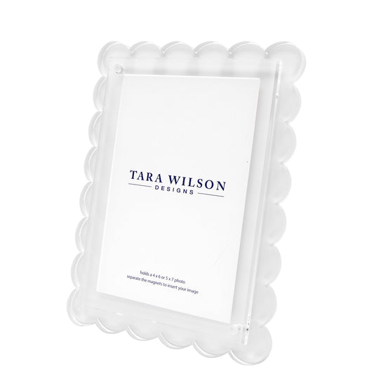 White Acrylic Scallop Frame - Tara Wilson Designs