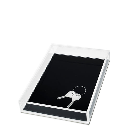 White Keys on Black Acrylic Tray - Tara Wilson Designs