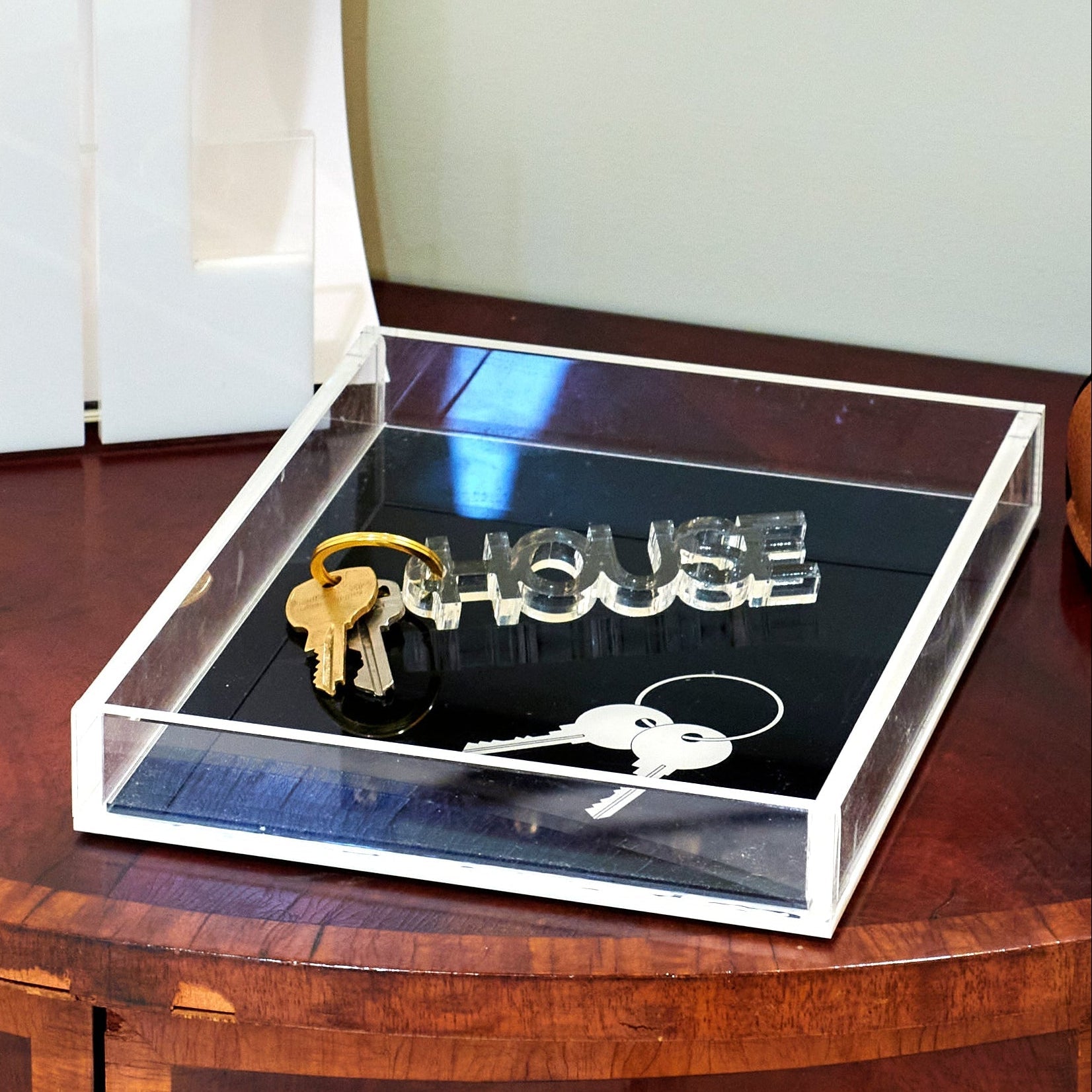 White Keys on Black Acrylic Tray - Tara Wilson Designs
