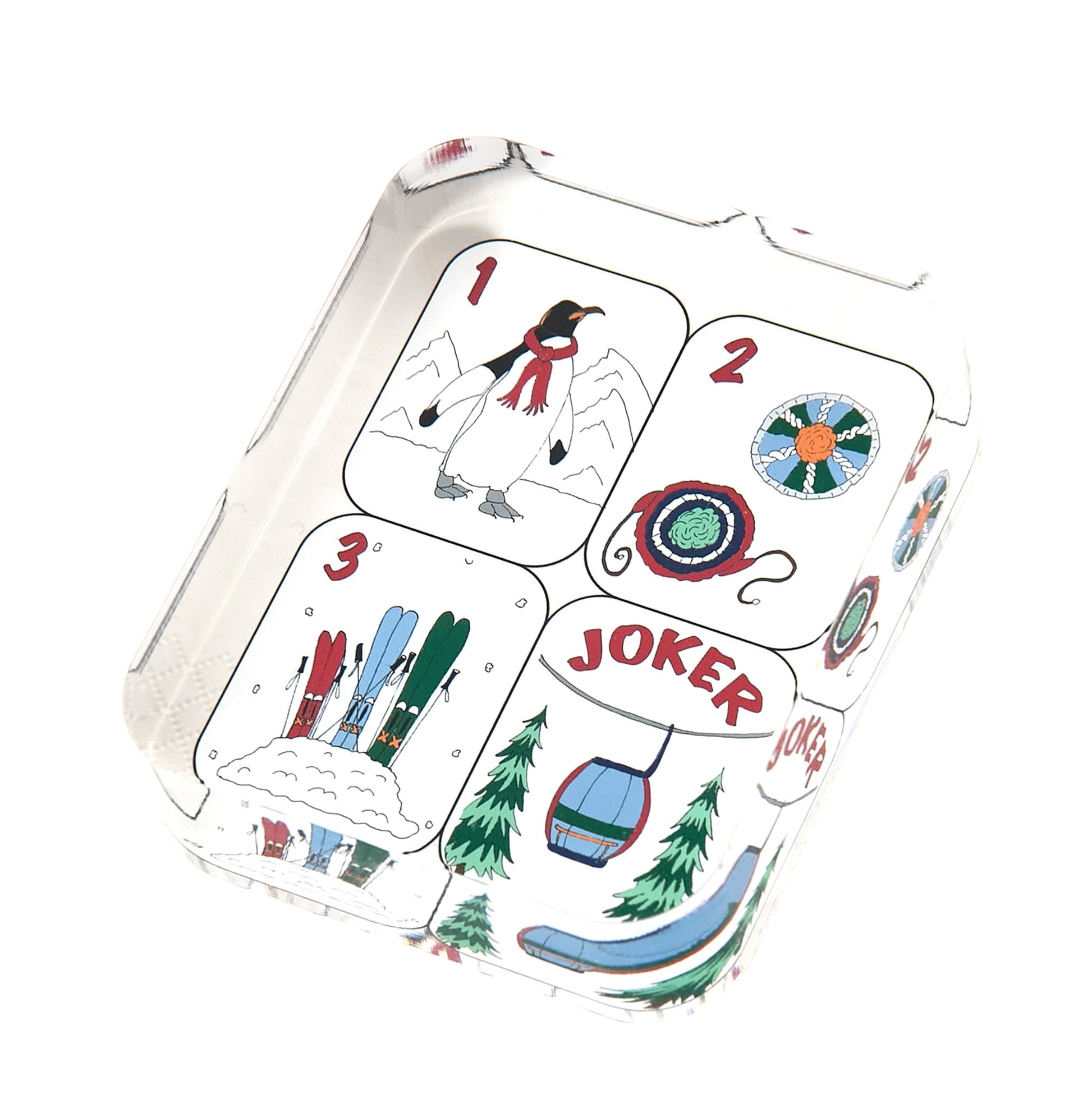 Winter Mahjong Tiles Acrylic Napkin Weight - Tara Wilson Designs