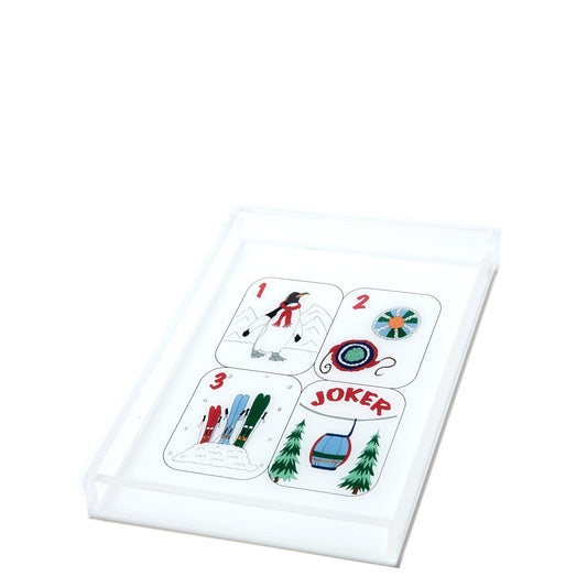 Winter Mahjong Tiles Acrylic Tray - Tara Wilson Designs