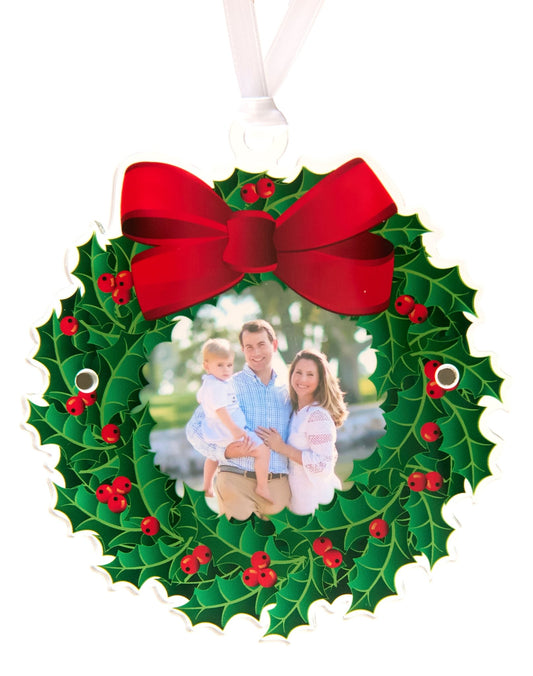 Wreath Acrylic Photo Ornament - Tara Wilson Designs