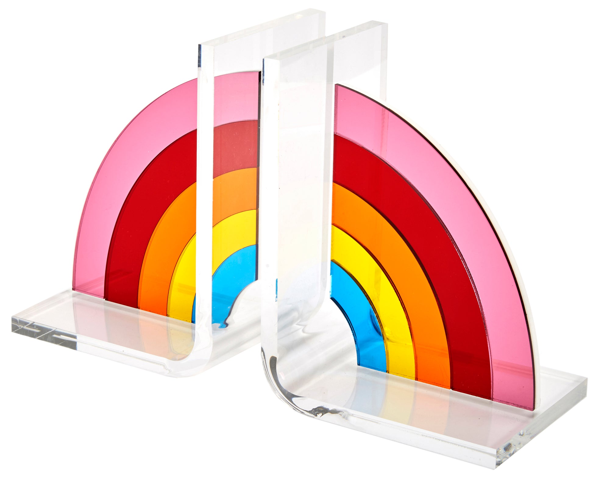 Acrylic mirror rainbow bookends