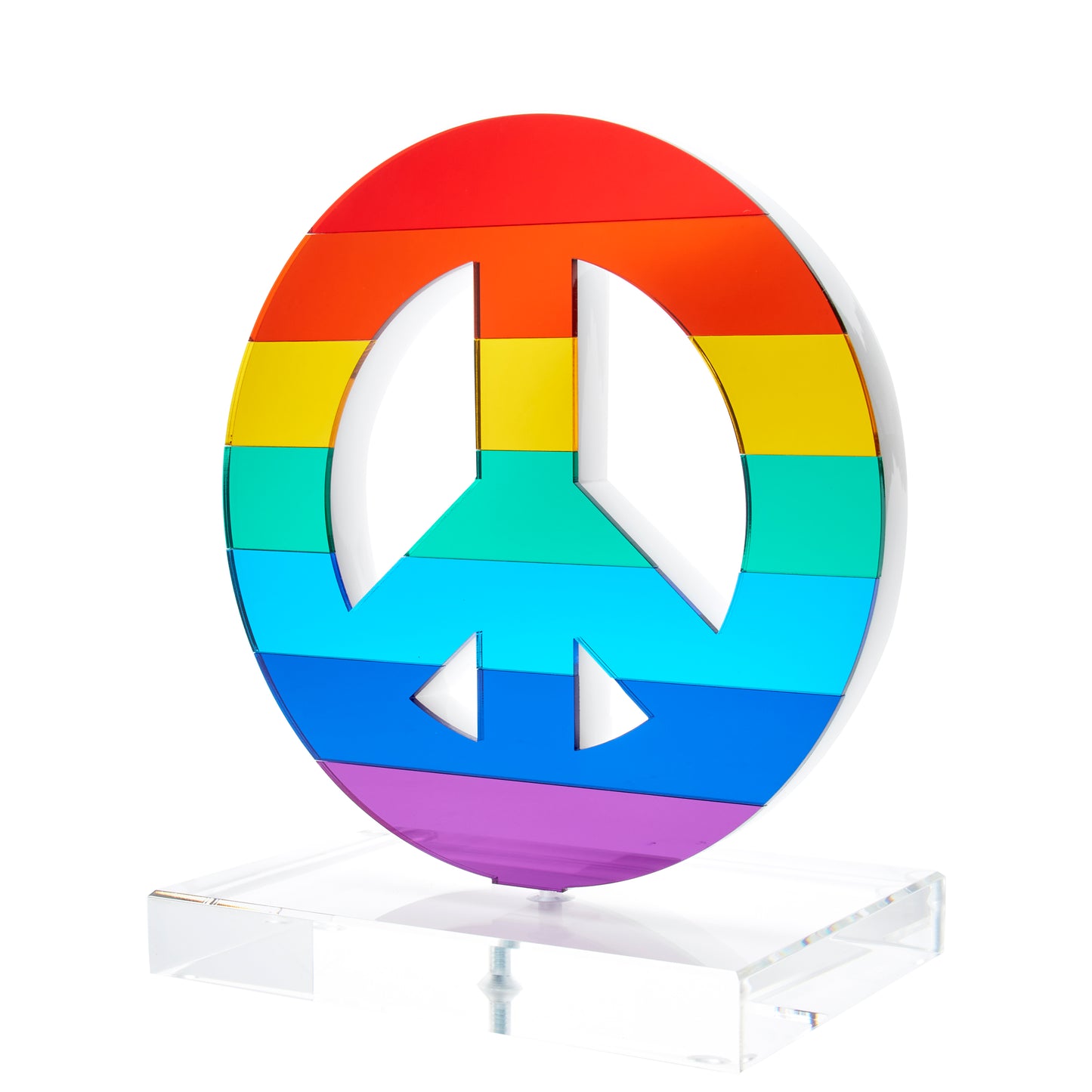 STAND ALONE - PEACE SIGN (MIRRORED RAINBOW COLORS)