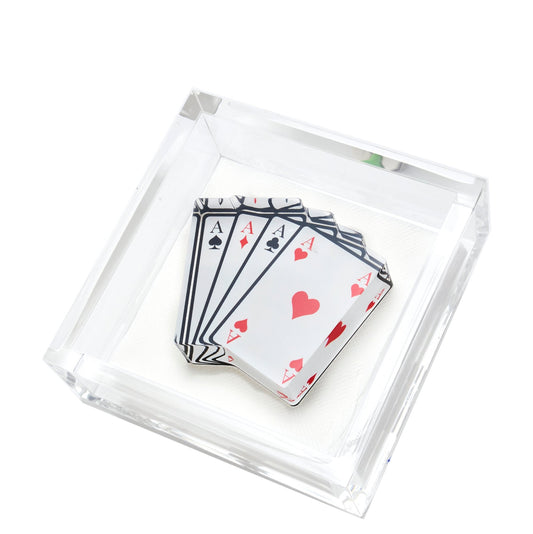 Aces Acrylic Cocktail Napkin Holder - Tara Wilson Designs