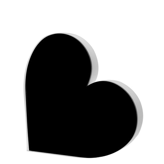 Black Acrylic Mirrored Heart Stand Alone - Tara Wilson Designs
