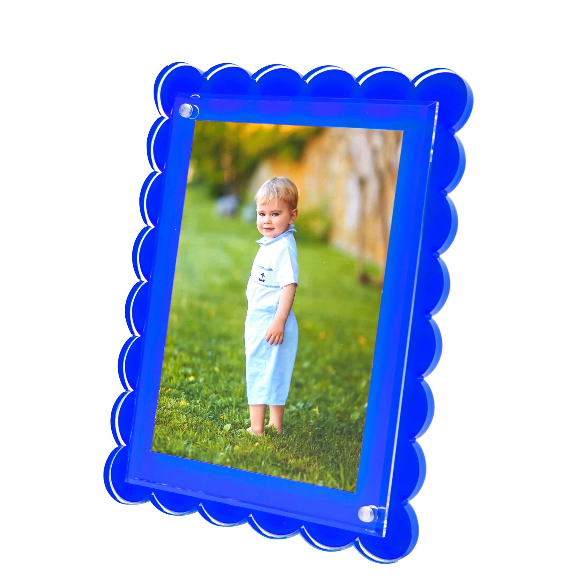 Blue Acrylic Scallop Frame - Tara Wilson Designs