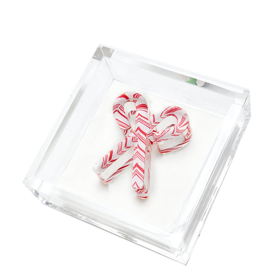 Candy Canes Acrylic Cocktail Napkin Holder - Tara Wilson Designs