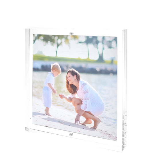 Clear Acrylic 6" x 6" Double - Sided Thick Block Frame - Tara Wilson Designs