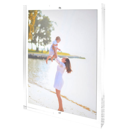 Clear Acrylic 8" x 10" Double - Sided Thick Block Frame - Tara Wilson Designs