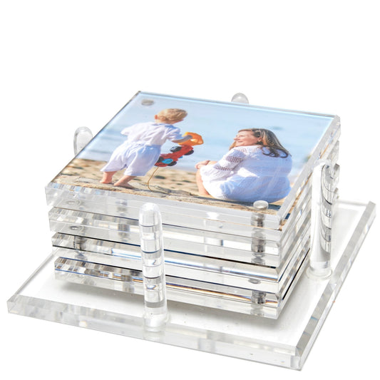 Clear Acrylic Photo Drink Coasters - Tara Wilson Designs