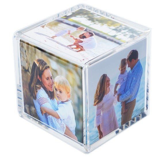 Clear Acrylic Retro Photo Cube - Tara Wilson Designs