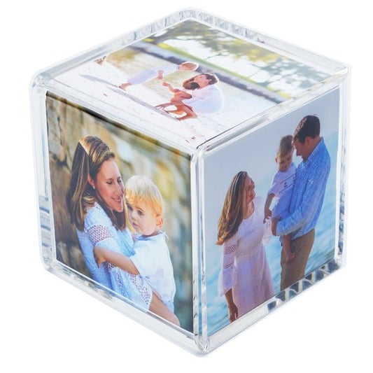 Clear Acrylic Retro Photo Cube - Tara Wilson Designs