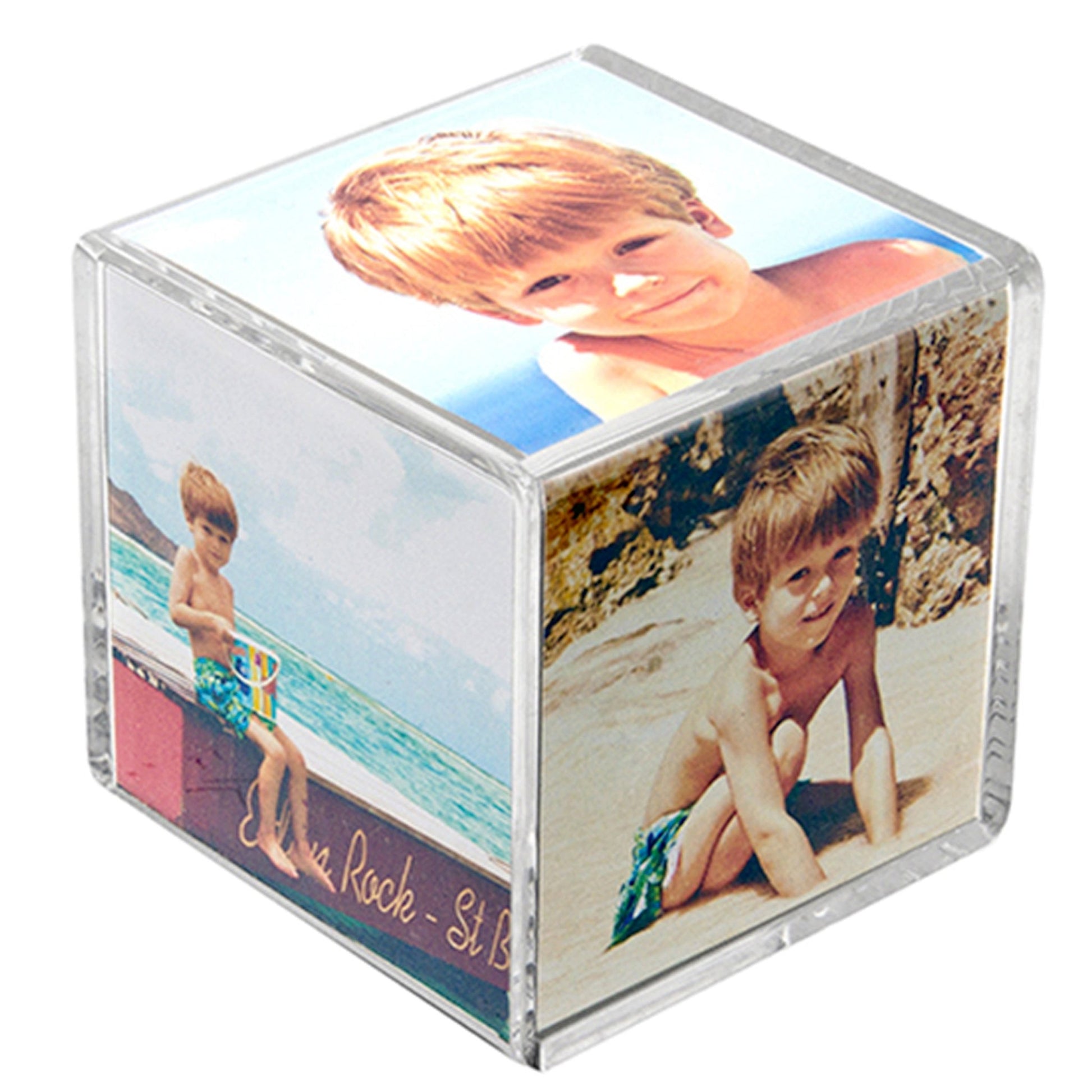 Clear Acrylic Retro Photo Cube - Tara Wilson Designs