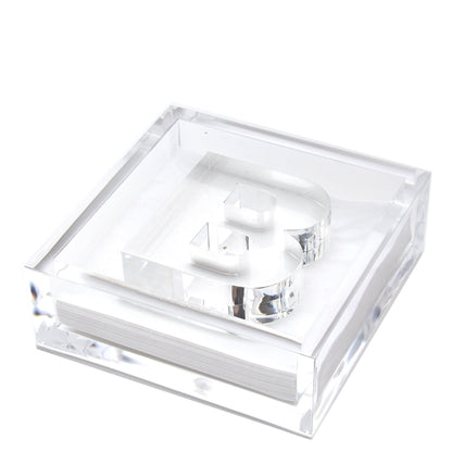 Clear B Acrylic Napkin Weight - Tara Wilson Designs