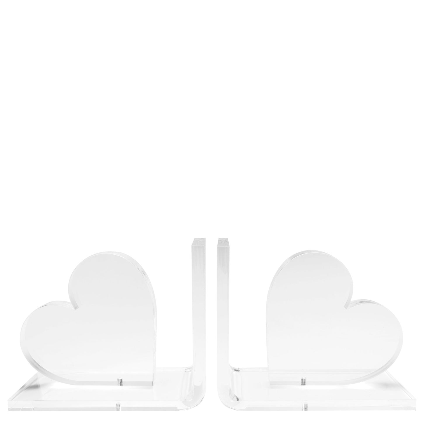 Clear Heart Acrylic Bookends - Tara Wilson Designs