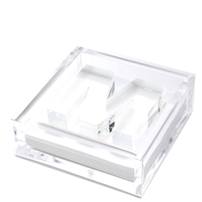 Clear M Acrylic Napkin Weight - Tara Wilson Designs