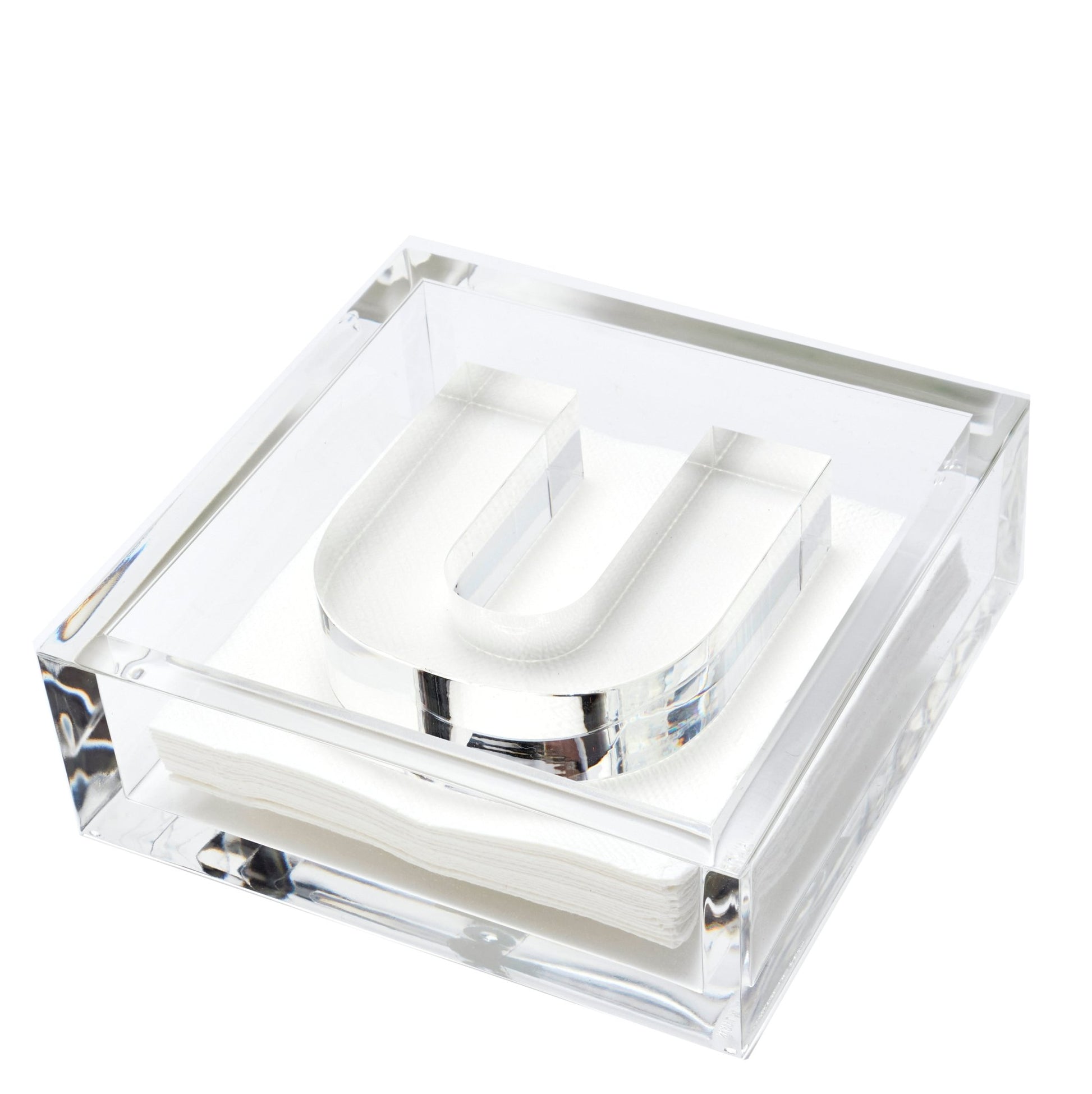 Clear U Acrylic Napkin Weight - Tara Wilson Designs