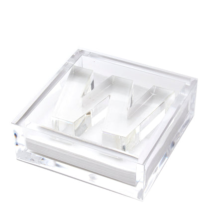 Clear W Acrylic Napkin Weight - Tara Wilson Designs
