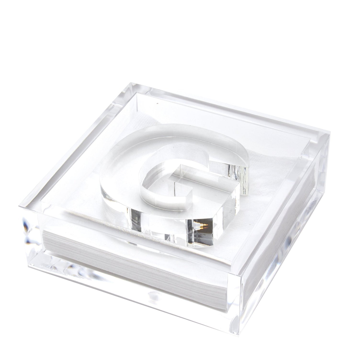 Initial Acrylic Cocktail Napkin Holder - Tara Wilson Designs