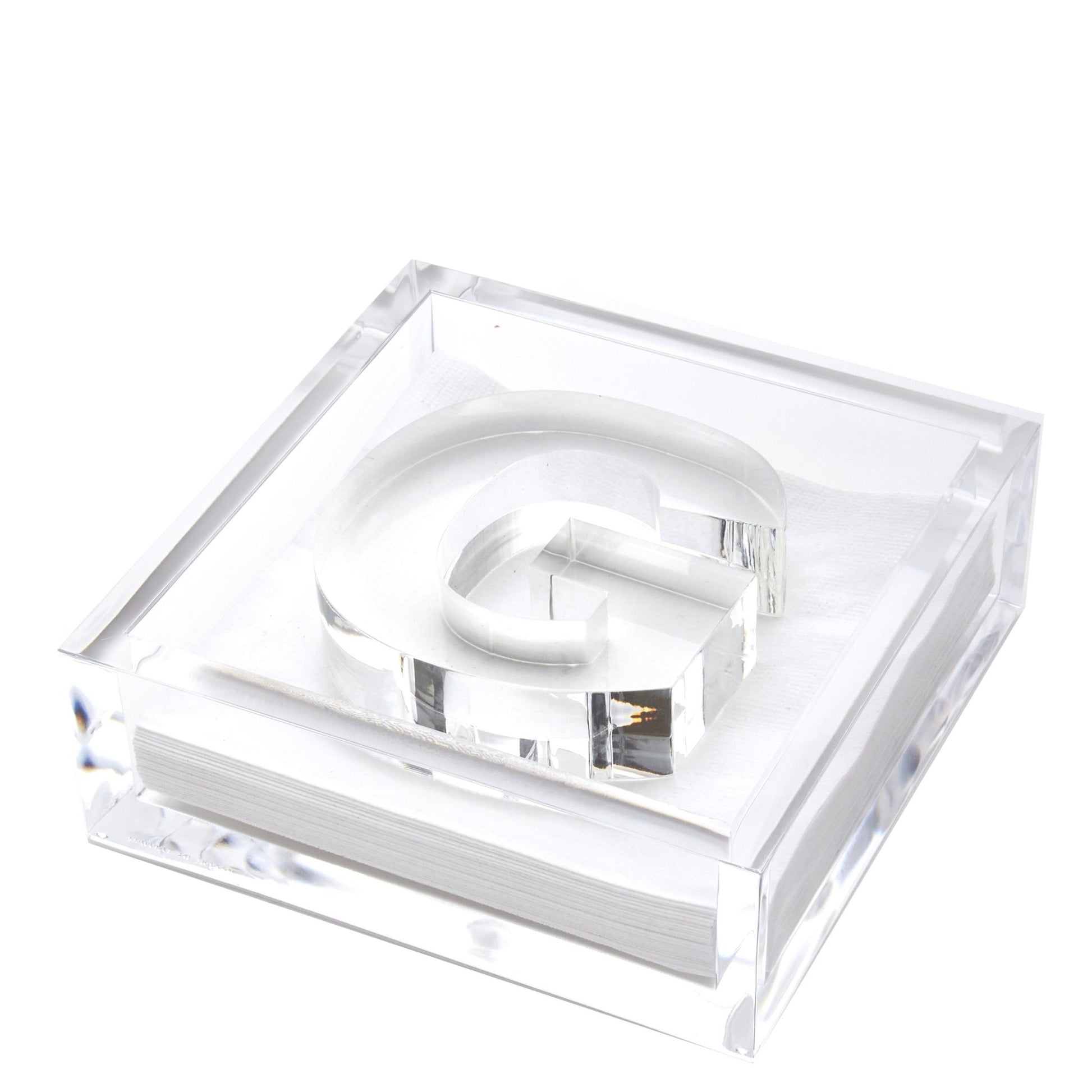 Initial Acrylic Cocktail Napkin Holder - Tara Wilson Designs
